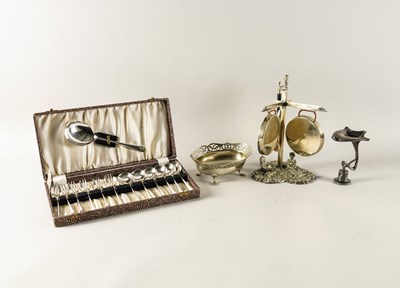 Lot 218 - A PLATED DINNER GONG AND THREE FURTHER ITEMS (4)