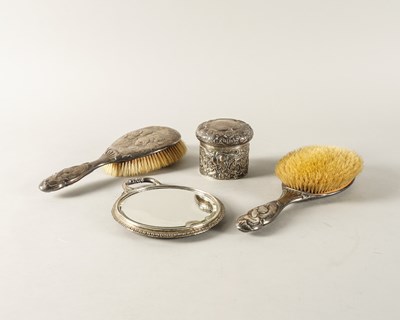 Lot 233 - A GROUP OF SILVER AND SILVER MOUNTED DRESSING TABLE WARES (4)