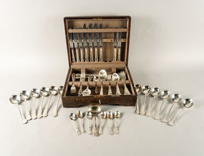 Lot 234 - A SILVER PART CANTEEN OF TABLE FLATWARE