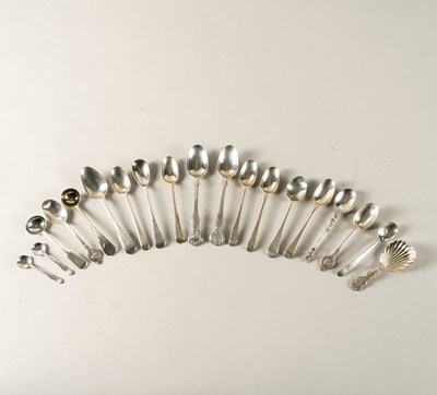 Lot 241 - A GROUP OF SILVER SPOONS (19)