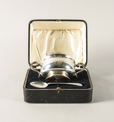 Lot 249 - A SILVER CHRISTENING BOWL AND SPOON