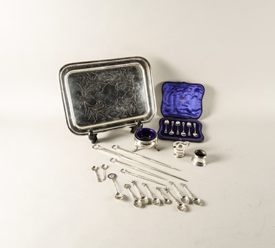 Lot 321 - A GROUP OF SILVER, FOREIGN AND PLATED WARES