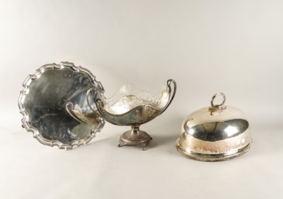 Lot 337 - A W.M.F PLATED TWIN HANDLED CENTREPIECE FRUIT BOWL AND TWO FURTHER ITEMS (3)