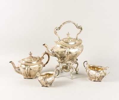 Lot 338 - A LATE VICTORIAN SILVER FOUR PIECE TEA SET
