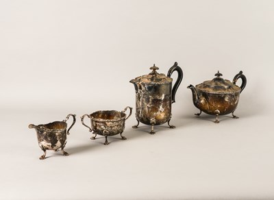 Lot 350 - A SILVER FOUR PIECE TEA SET