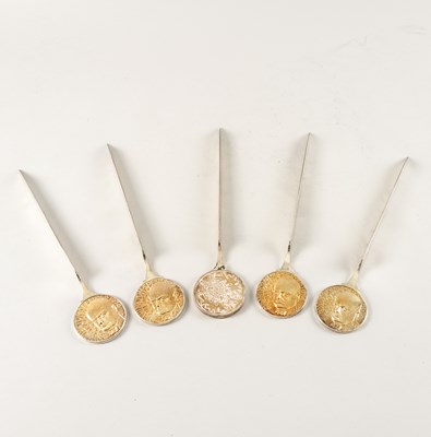 Lot 369 - FIVE SILVER PAPER KNIVES (5)