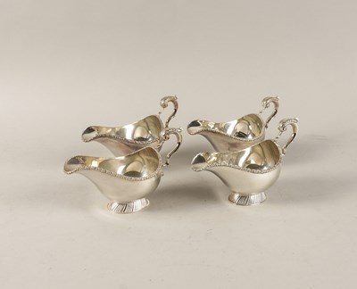 Lot 413 - A SET OF FOUR SILVER SAUCEBOATS (4)
