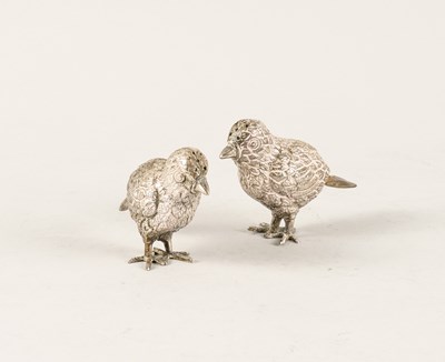 Lot 417 - A PAIR OF SILVER CONDIMENTS