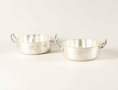 Lot 420 - A PAIR OF FRENCH TWIN HANDLED SERVING DISHES (2)