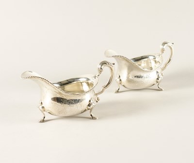 Lot 426 - A PAIR OF GEORGE II SILVER SAUCEBOATS (2)