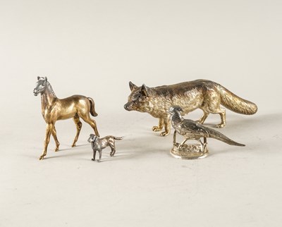 Lot 439 - A GROUP OF SILVER MODELS OF ANIMALS (4)