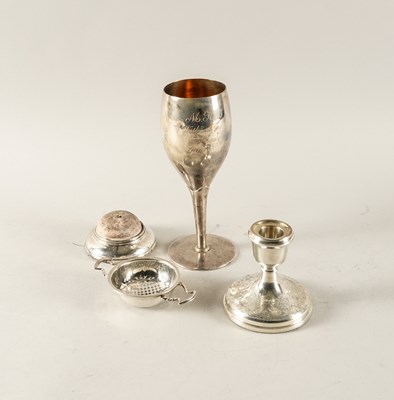 Lot 453 - A SILVER GOBLET AND THREE FURTHER ITEMS (4)