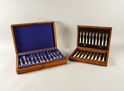 Lot 463 - TWO CASED SETS OF FLATWARE