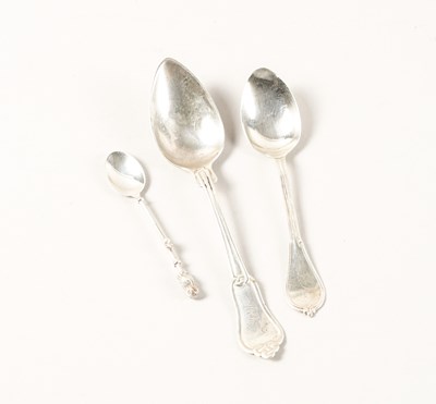 Lot 482 - A PATRICK MAVROS SILVER SPOON AND TWO FURTHER SPOONS (3)