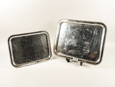 Lot 490 - TWO LAMBIDIS PLATED RECTANGULAR TRAYS (2)