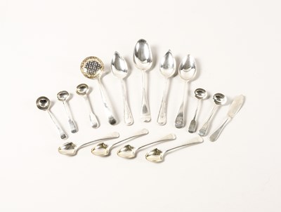 Lot 493 - A GROUP OF SILVER TABLE FLATWARE (15)