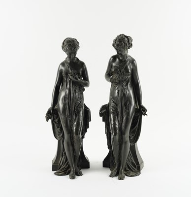 Lot 549 - A PAIR OF NEO-CLASSICAL BRONZE FIGURES OF MAIDENS (2)