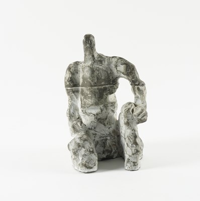 Lot 581 - IN THE MANNER OF SIEGFRIED CHAROUX (AUSTRIA, 1896-1967): A COMPOSITION MAQUETTE OF A SEATED MAN