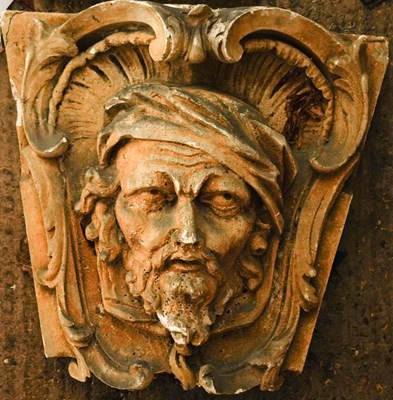 Lot 585 - A GROUP OF PLASTER AND COMPOSITION TABLETS, MASKS AND CORBELS (QTY)
