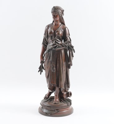 Lot 613 - EUTROPE BOURET (FRENCH, 1833-1906): A FRENCH BRONZE FIGURE OF CERES