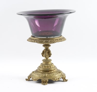 Lot 614 - A FRENCH GILT-BRONZE MOUNTED TAZZA