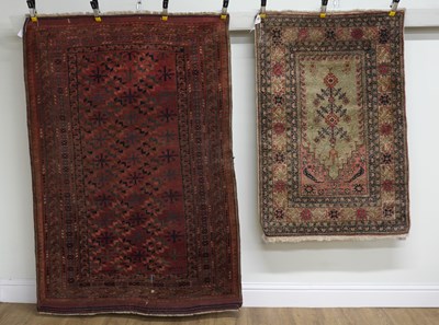 Lot 692 - A BESHIR RUG AND A SILK ANATOLIAN PRAYER RUG (2)