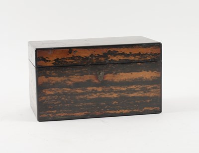 Lot 710 - TOULMIN AND GALE; A 19TH CENTURY RECTANGULAR COROMANDEL TEA CADDY