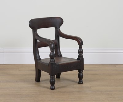 Lot 711 - A 19TH CENTURY ASH AND ELM CHILDS CHAIR