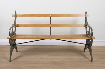 Lot 720 - COALBROOKDALE; A LILLY PAD PATTERN CAST IRON GARDEN BENCH