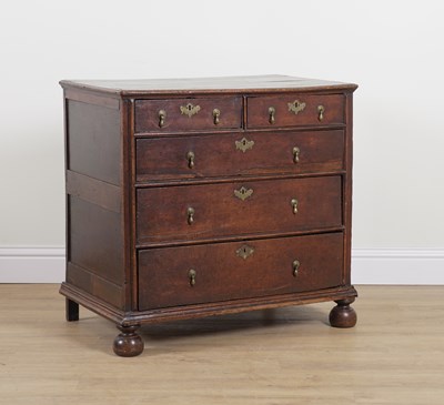 Lot 730 - A QUEEN ANNE OAK FIVE DRAWER CHEST