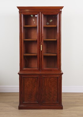 Lot 733 - A LATE VICTORIAN MAHOGANY GLAZED BOOKCASE CABINET