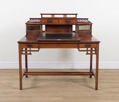 Lot 753 - AN AESTHETIC EASTERN INFLUENCE ROSEWOOD WRITING DESK