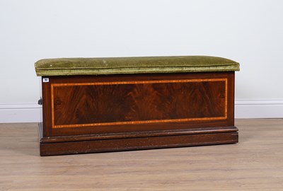 Lot 761 - A LATE EDWARDIAN INLAID MAHOGANY LIFT TOP TRUNK