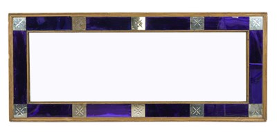 Lot 762 - A 19TH CENTURY COLOURED AND ETCHED GLASS TRIPLE PLATE MARGINAL WALL MIRROR