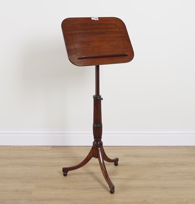 Lot 763 - A REGENCY MAHOGANY TILT TOP ADJUSTABLE MUSIC STAND