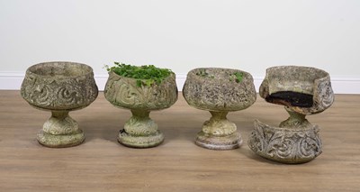 Lot 772 - A SET OF FOUR RECONSTITUTED STONE JARDINIERES (4)
