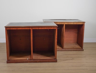 Lot 782 - A NEAR PAIR OF 19TH CENTURY MAHOGANY TWIN SECTION FOLIO CABINETS (2)