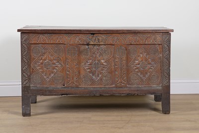 Lot 791 - A 17TH CENTURY OAK COFFER