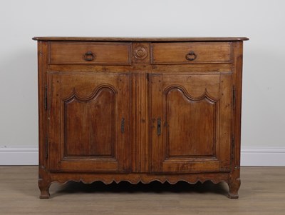 Lot 792 - AN 18TH CENTURY FRENCH PROVINCIAL FRUITWOOD DRESSER BASE