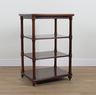 Lot 841 - A 19TH CENTURY ROSEWOOD FOUR TIER WHATNOT