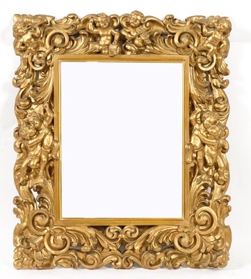 Lot 848 - A VICTORIAN GILT FRAMED RECTANGULAR MIRROR