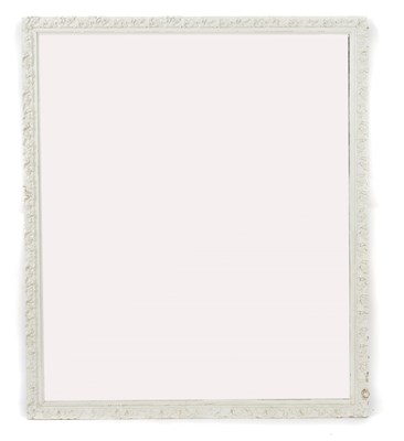 Lot 861 - A 19TH CENTURY WHITE PAINTED RECTANGULAR MIRROR