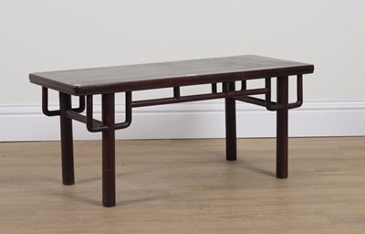Lot 880 - A CHINESE HARDWOOD RECTANGULAR LOW TABLE