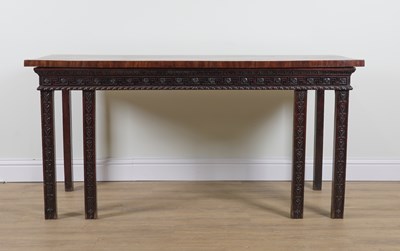 Lot 885 - A GEORGE III RECTANGULAR MAHOGANY SERVING TABLE