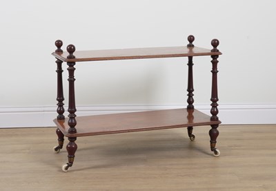 Lot 889 - A VICTORIAN WALNUT TWO TIER SIDE TABLE