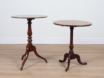 Lot 894 - A GEORGE III MAHOGANY TRIPOD TABLE  (2)