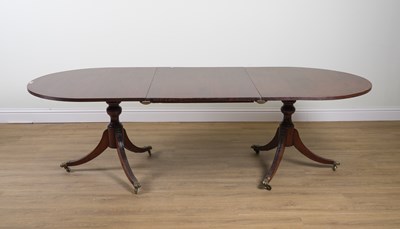 Lot 896 - A REGENCY MAHOGANY D-END EXTENDING DINING TABLE
