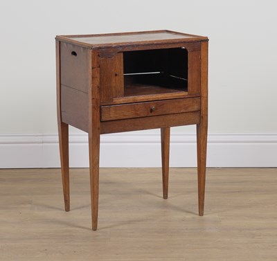 Lot 932 - A 19TH CENTURY CONTINENTAL OAK TAMBOUR FRONTED SIDE CUPBOARD
