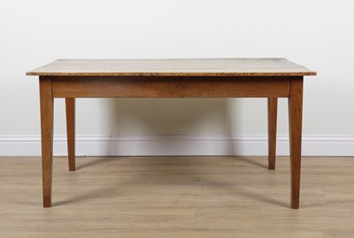Lot 978 - A 19TH CENTURY FRENCH FRUITWOOD FARMHOUSE KITCHEN TABLE