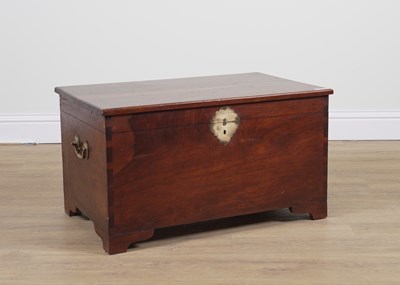 Lot 979 - AN EARLY 20TH CENTURY EASTERN EXPORT HARDWOOD TRUNK